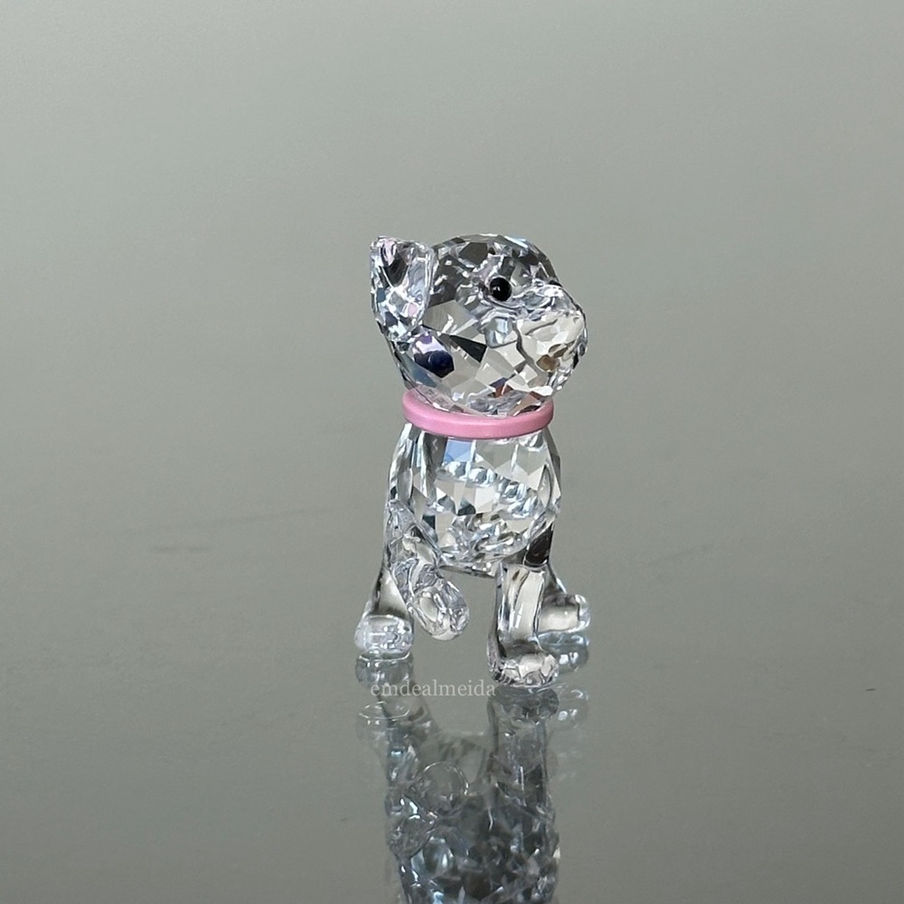 SOLD - Swarovski Crystal Kitten Standing With Pink Collar Figurine Cat 1193537 - Picture 3 of 10